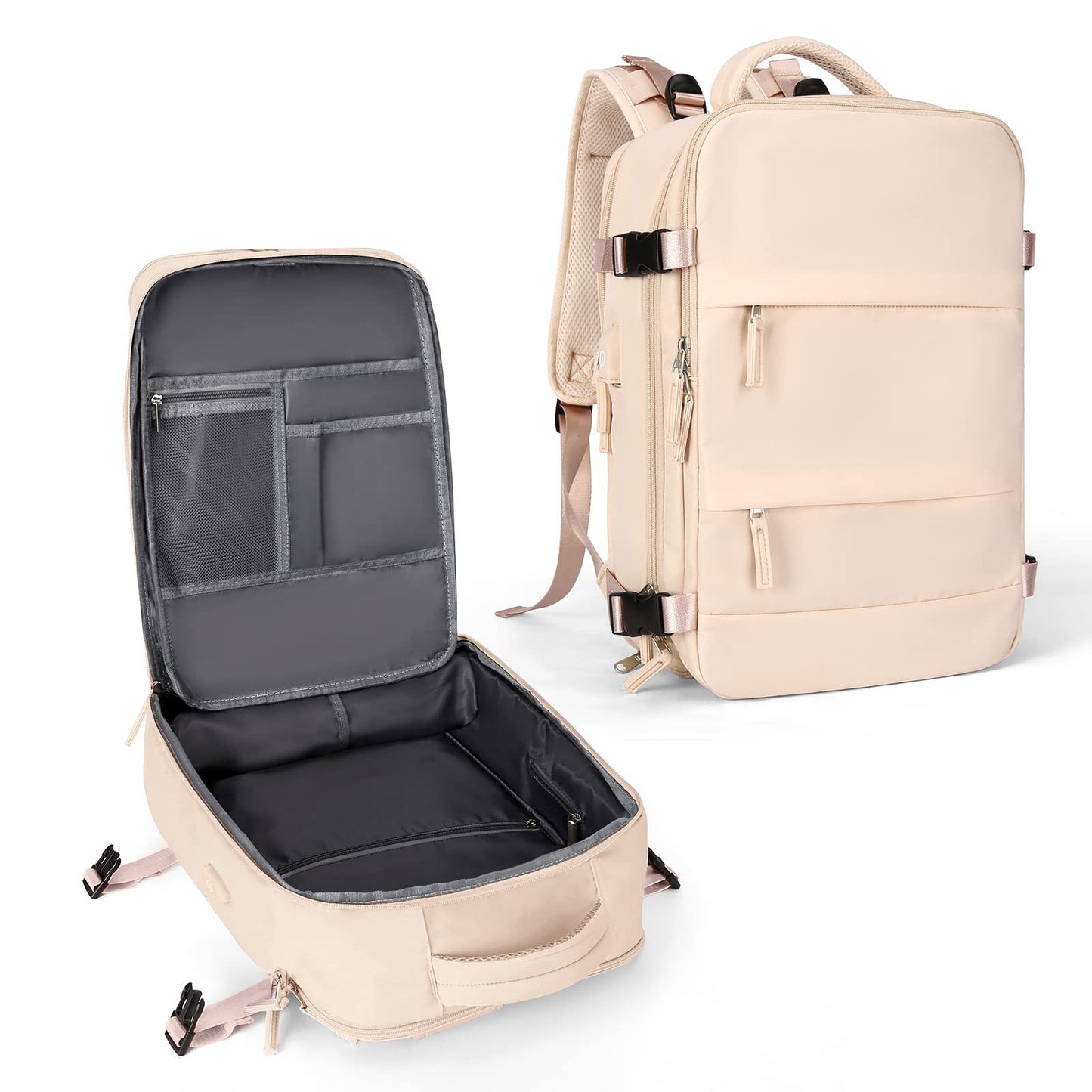 Women's Travel Backpack 20-35L Waterproof USB Charging Port Lightweight Durable