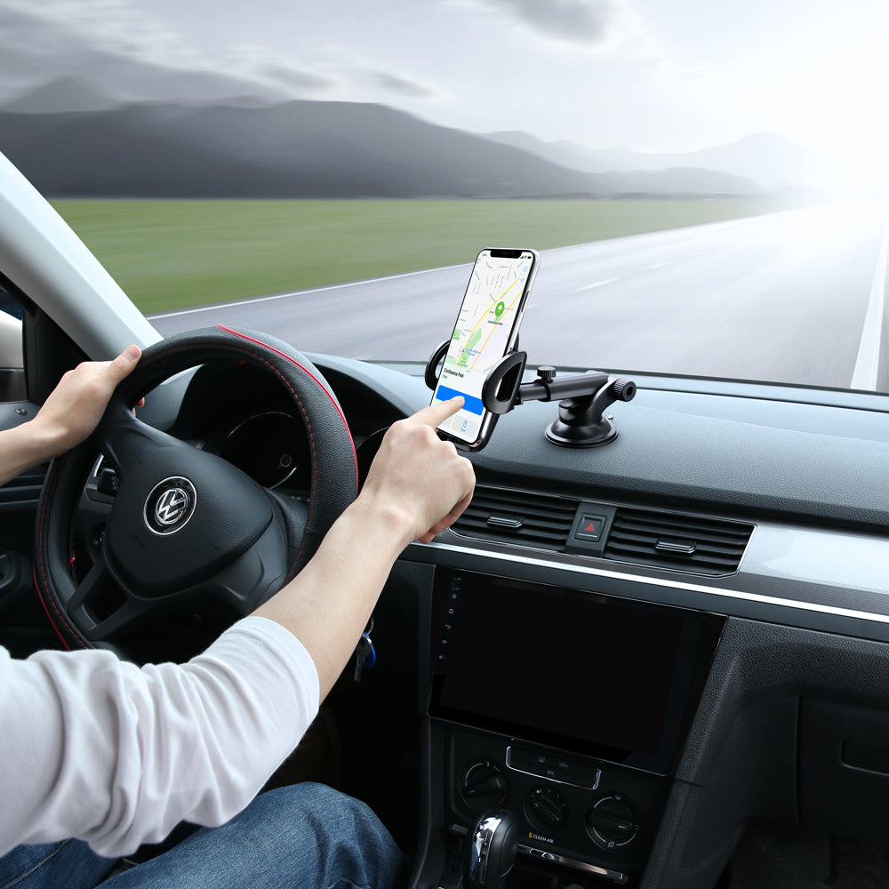 360-Degree Rotatable Car Phone Holder Extendable Arm Dashboard Windshield Mount
