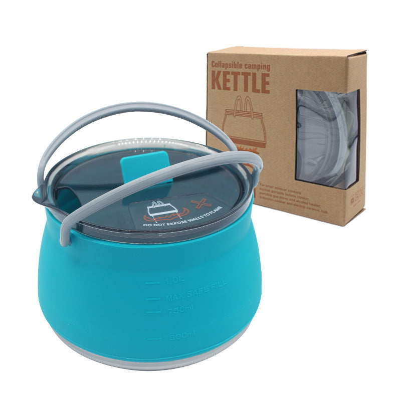 Travel Camping Silicone Kettle Lightweight Collapsible Space Efficient Design