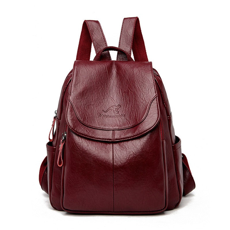 Women's Waterproof Faux Leather Backpack Durable Anti-Theft Travel School Bag