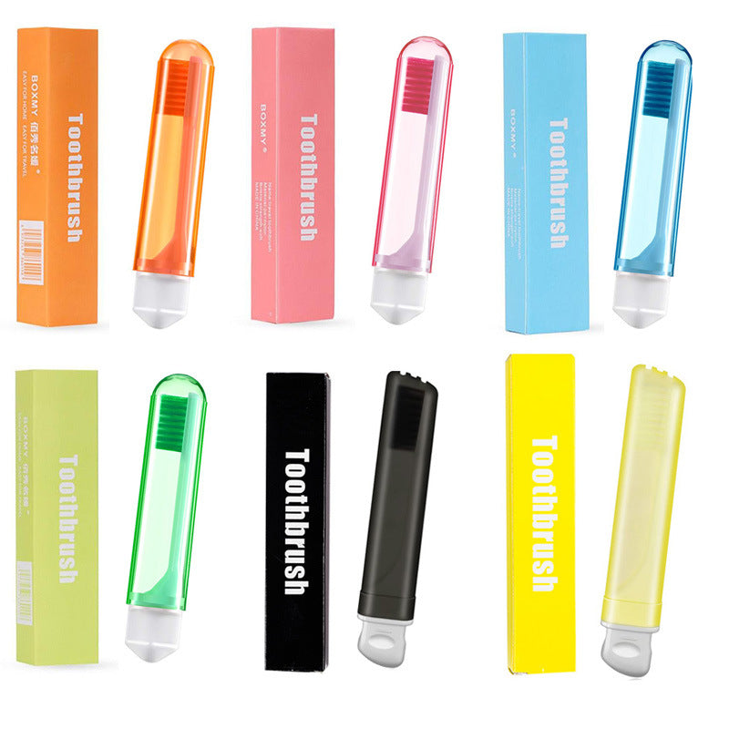Folding Travel Toothbrush Protective Case Ultra Soft Bristles Compact Handle