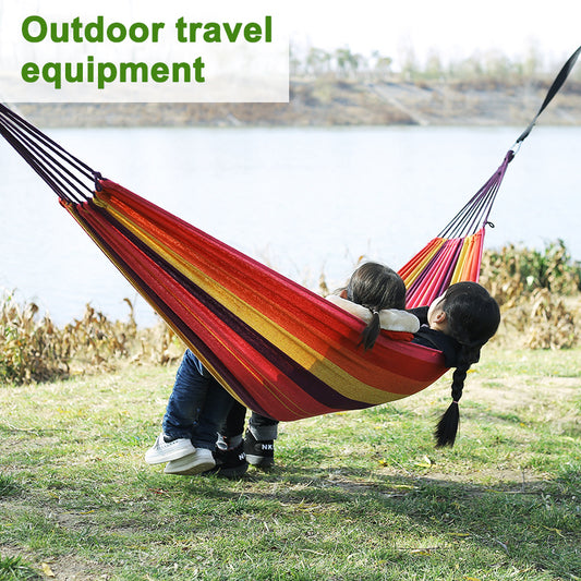 Outdoor Single Hammock 260x80cm Lightweight Durable Canvas Travel Sleep Gear