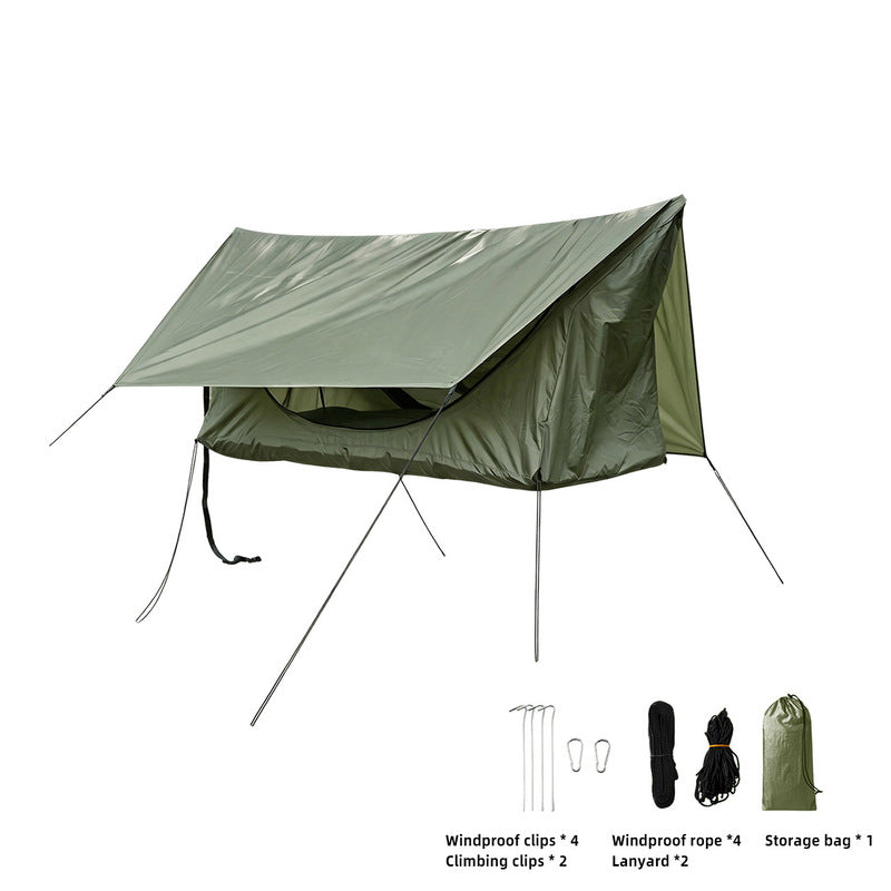 Zip Mosquito Net Hammock Tent 200x80cm Adult Hanging Chair With Rainfly Camping