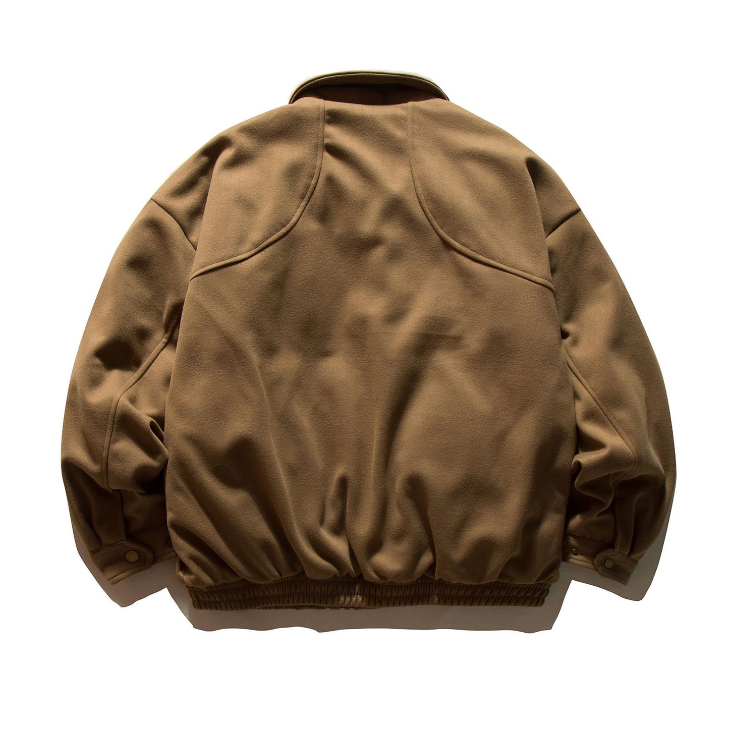 Melange Wool Blend Motorcycle Jacket with Secure Zipper and Adjustable Neck Fit