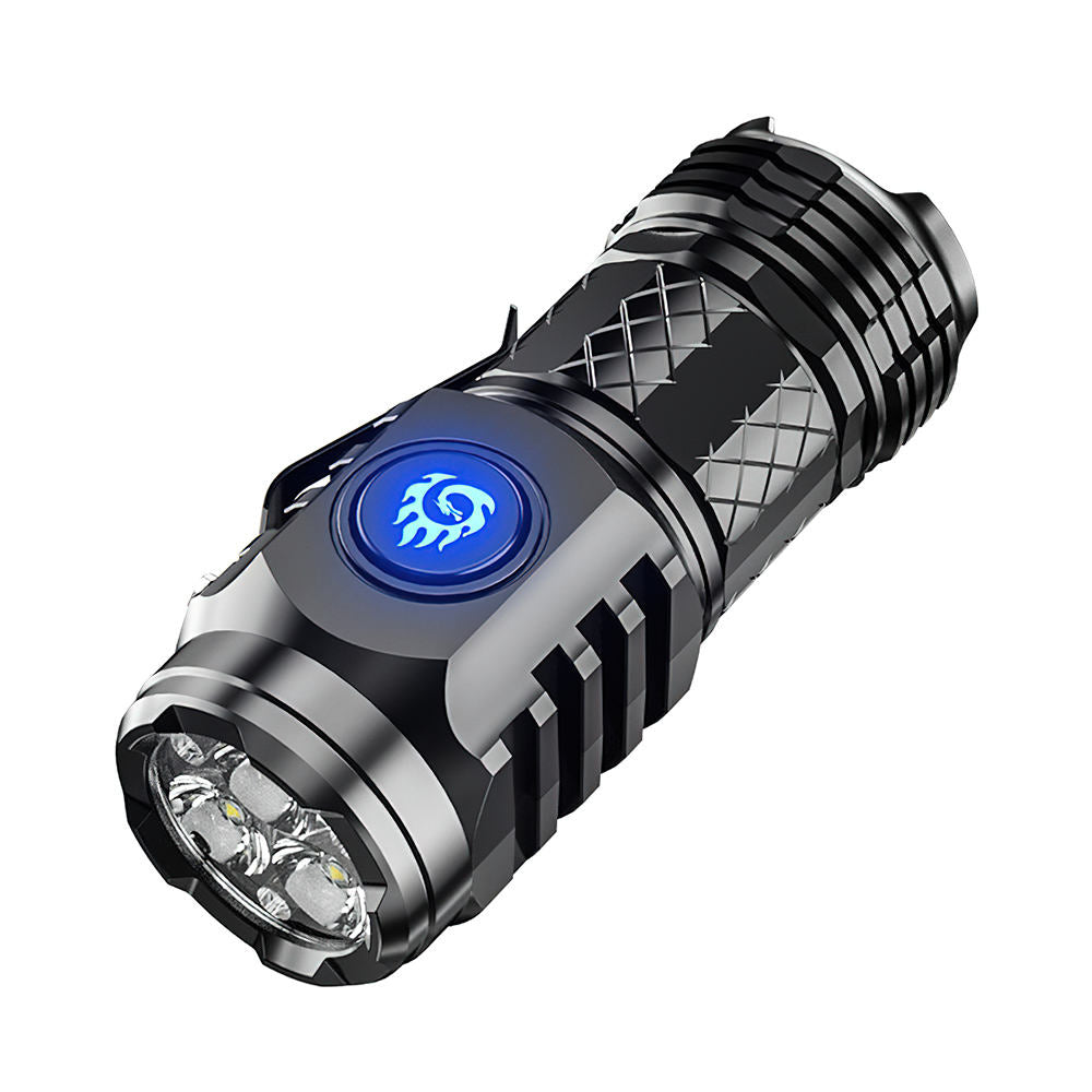 High Lumens Rechargeable LED Flashlight 5 Modes Type-C EDC Emergency Light