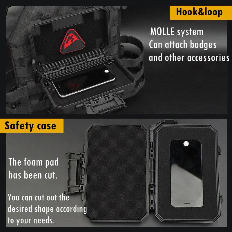 Tactical Waterproof Impact Resistance Case MOLLE Gear Box Lockable Shockproof Storage