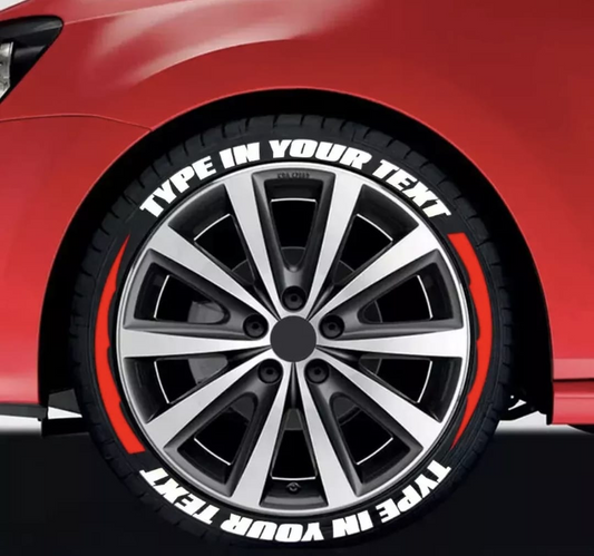 x4 Personalised Custom Tire Tyre Lettering Text Modification Race Brand Racing