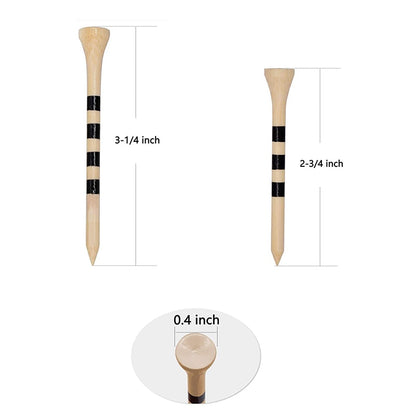 100pc Pack 70mm 83mm Professional Bamboo Wooden Golf Tees Durable Eco-Friendly