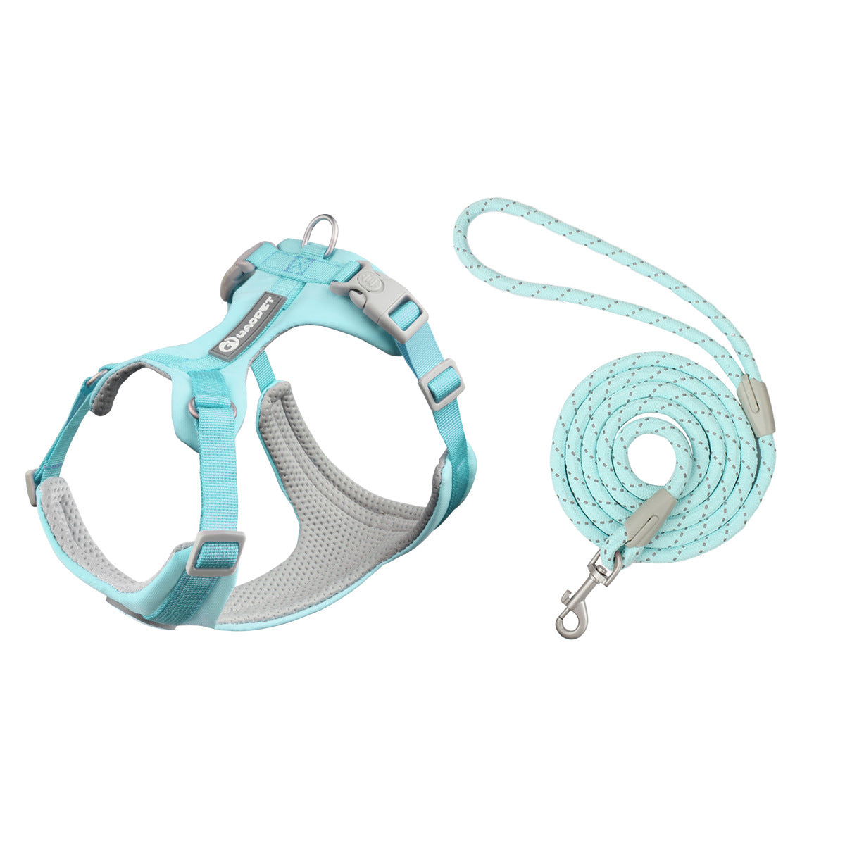 Lightweight Breathable Dog Harness Leash Set Adjustable Vest Reflective Design
