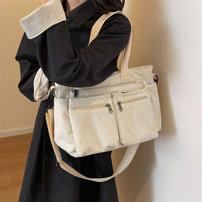 Velvet Crossbody Bag Expansive Storage Secure Zipper Adjustable Shoulder Strap