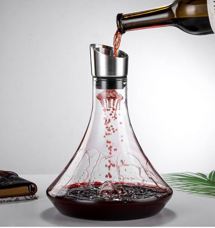 1000ml High Borosilicate Glass Wine Decanter with Seamless Integrated Aerator