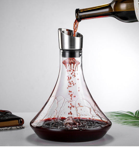 1000ml High Borosilicate Glass Wine Decanter with Seamless Integrated Aerator