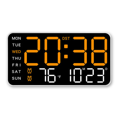 LED Digital Wall Clock with Temperature Indicator USB/Battery Powered Office Use