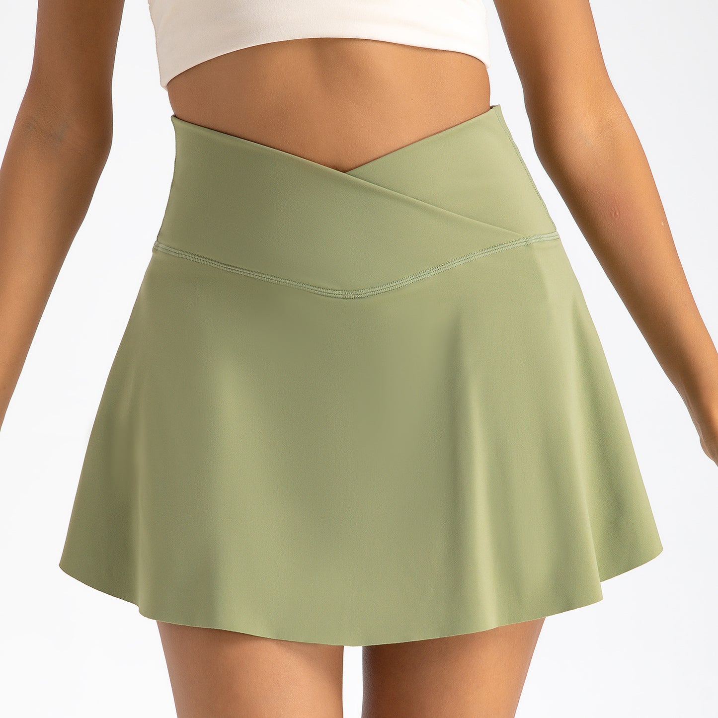Women’s High Waisted Sports Skirt with Shorts, Yoga & Tennis Wear, Solid Colours