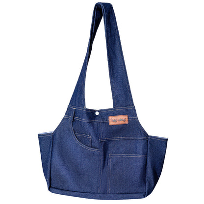 Pet Carrier Backpack Denim Ventilated Comfortable Secure Pets Cat Dog Dogs