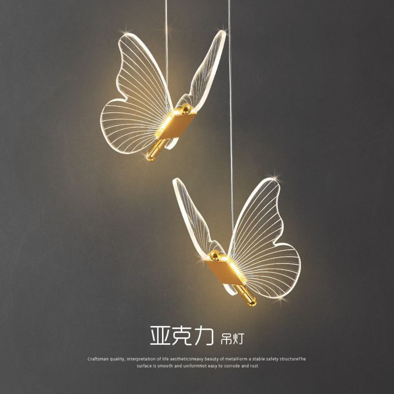 Butterfly LED Chandelier Minimalist Luxe Pendant Lighting Bedroom Dining Area