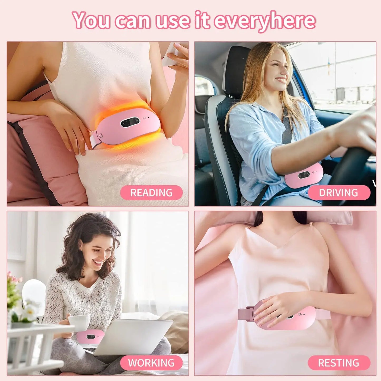 Women’s Electric Menstrual Heating Pad Pain Relief Abdominal Massage Belt