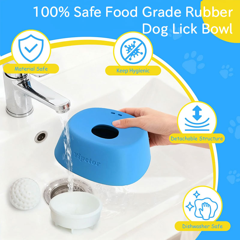 Slow Feeder Dog Bowl Lick Mat Treat Dispenser Non-Slip Rubber Pet Feeding Dish