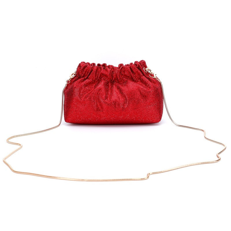 Crystal Diamond Cross Shoulder Dress Drawstring Bag Handbag 16 Colours