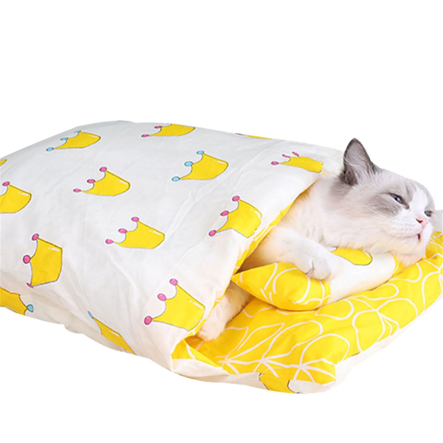 Warm Winter Cat Bed Sleeping Bag House Removable Cover Small Pets Pillow