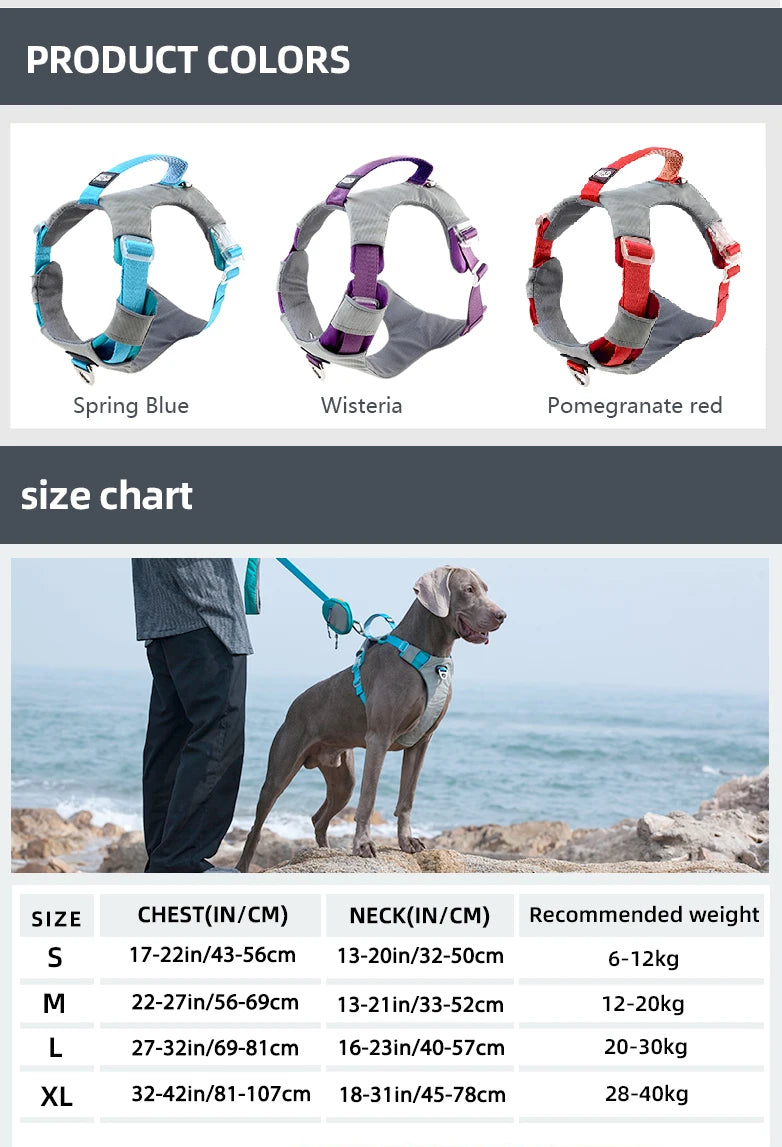 Reflective Adjustable Pet Dog Harness Vest Training Large Dogs Supplies