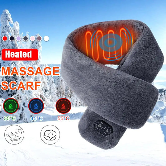 USB Heated Massage Scarf Plush Neck Warmer Tailored Temperature Control Levels