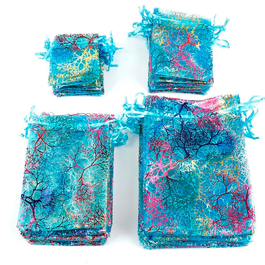 Organza Drawstring Gift Bags 100 Piece Set Various Sizes Jewelry Storage Pouches