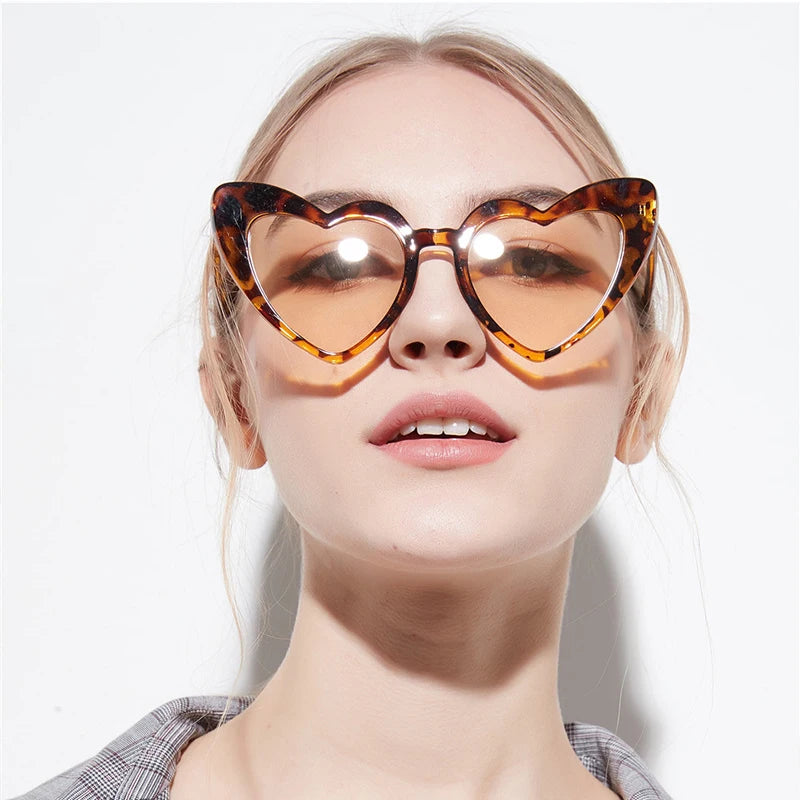 Women's Heart Shaped UV400 Sunglasses Ensuring Stylish and Effective Eye Safety