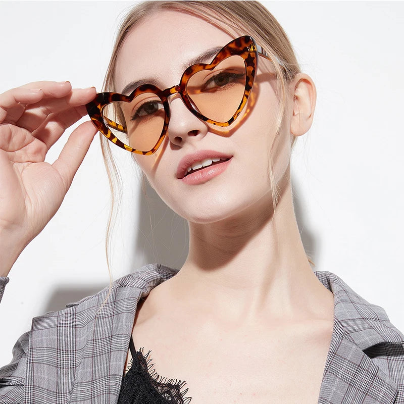 Women's Heart Shaped UV400 Sunglasses Ensuring Stylish and Effective Eye Safety