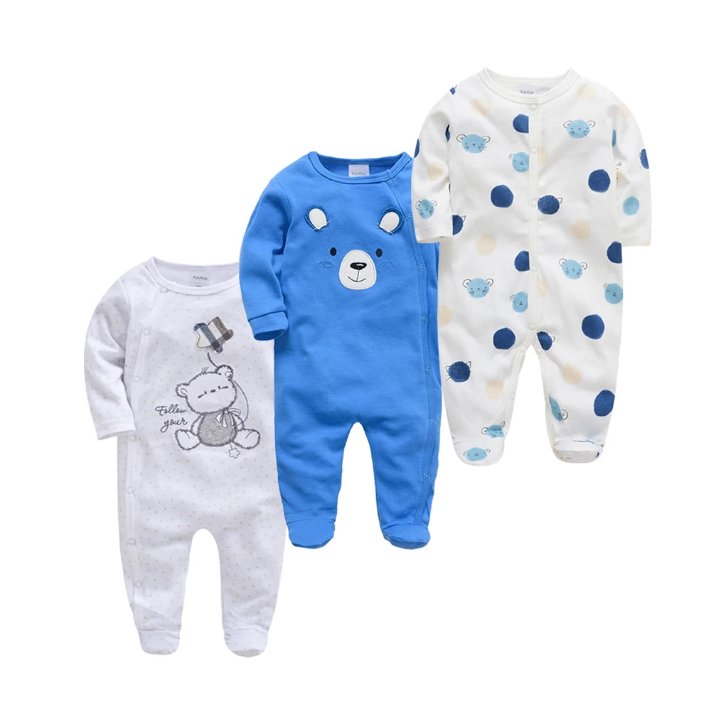 Baby Boys Cotton Outfit Set Three Piece Long Sleeve Comfortable Design Style
