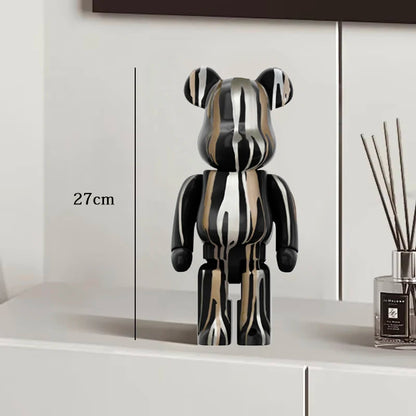 Graffiti Bear Resin Sculpture Unique Desktop Decorative Item 27cm Collectible