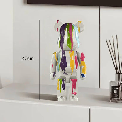 Graffiti Bear Resin Sculpture Unique Desktop Decorative Item 27cm Collectible