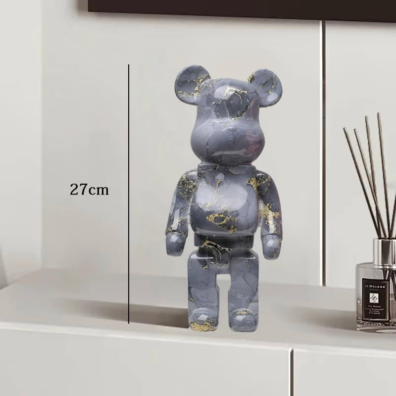 Graffiti Bear Resin Sculpture Unique Desktop Decorative Item 27cm Collectible