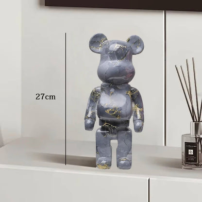 Graffiti Bear Resin Sculpture Unique Desktop Decorative Item 27cm Collectible
