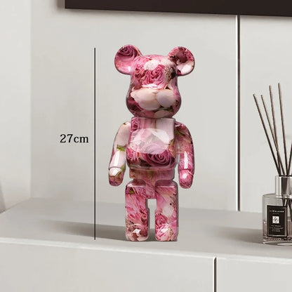Graffiti Bear Resin Sculpture Unique Desktop Decorative Item 27cm Collectible