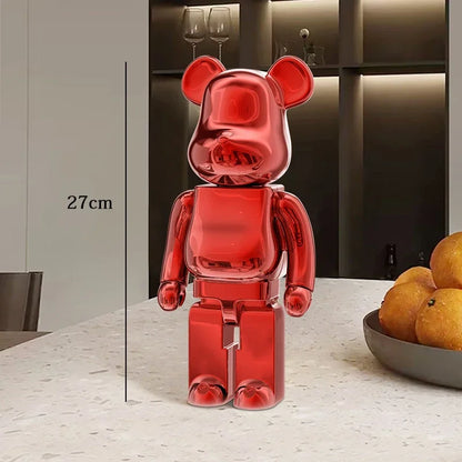 Graffiti Bear Resin Sculpture Unique Desktop Decorative Item 27cm Collectible