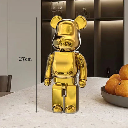 Graffiti Bear Resin Sculpture Unique Desktop Decorative Item 27cm Collectible
