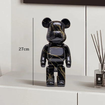 Graffiti Bear Resin Sculpture Unique Desktop Decorative Item 27cm Collectible