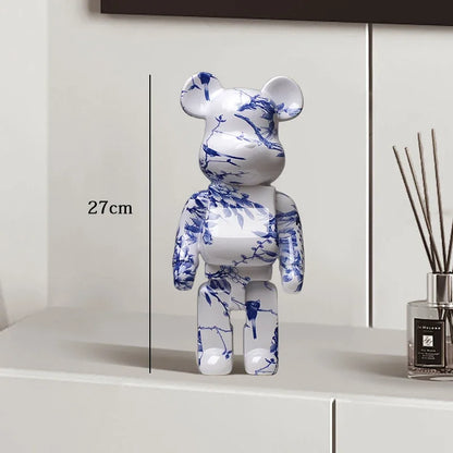 Graffiti Bear Resin Sculpture Unique Desktop Decorative Item 27cm Collectible