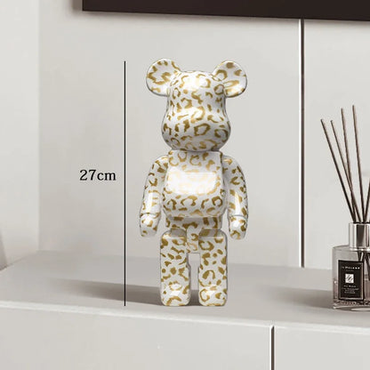 Graffiti Bear Resin Sculpture Unique Desktop Decorative Item 27cm Collectible