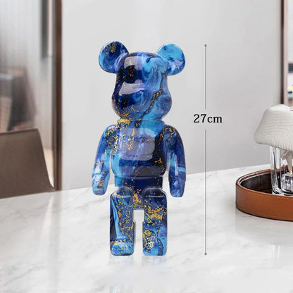 Graffiti Bear Resin Sculpture Unique Desktop Decorative Item 27cm Collectible