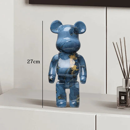 Graffiti Bear Resin Sculpture Unique Desktop Decorative Item 27cm Collectible