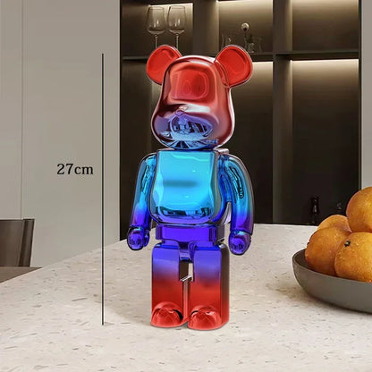 Graffiti Bear Resin Sculpture Unique Desktop Decorative Item 27cm Collectible