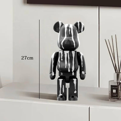 Graffiti Bear Resin Sculpture Unique Desktop Decorative Item 27cm Collectible