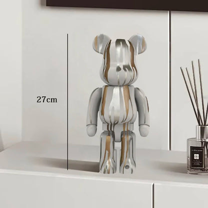 Graffiti Bear Resin Sculpture Unique Desktop Decorative Item 27cm Collectible