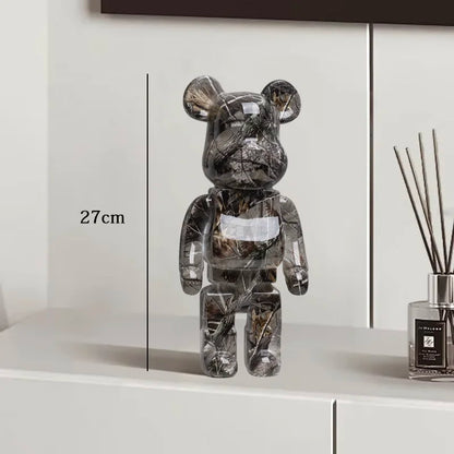 Graffiti Bear Resin Sculpture Unique Desktop Decorative Item 27cm Collectible