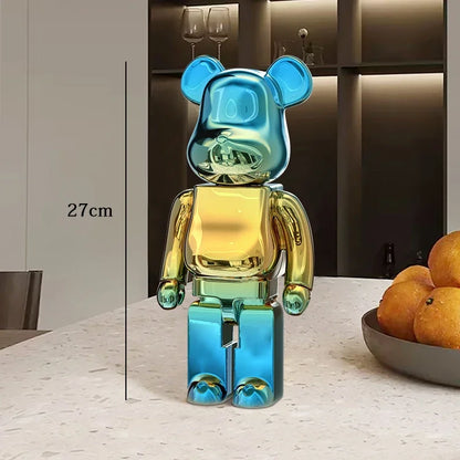 Graffiti Bear Resin Sculpture Unique Desktop Decorative Item 27cm Collectible