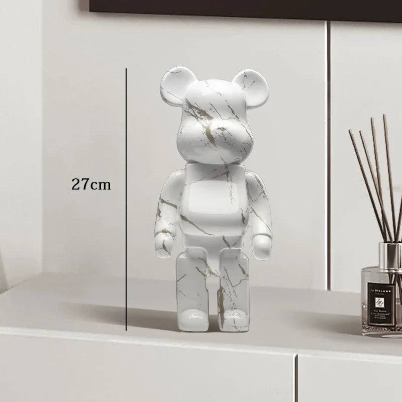 Graffiti Bear Resin Sculpture Unique Desktop Decorative Item 27cm Collectible