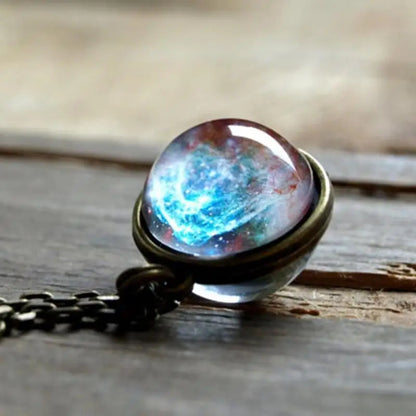 Unisex Universe Nebula Pendant Chain Necklace