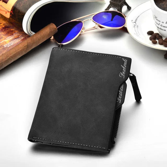 Men's Soft Leather Wallet Removable Card Holder Multi-Function Clutch Slim Design